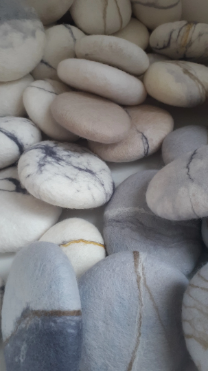 Felted stones samples