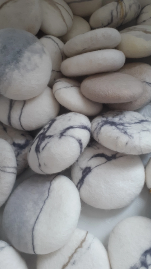 Felted stones samples